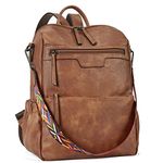 BOSTANTEN Backpack for Women Fashion Leather Designer Ladies Shoulder Bags Large Convertible Backpack Travel Bag Brown