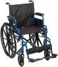 Drive Medical Blue Streak Lightweight Wheelchair - Portable Folding Mobility Aid - Swing-Away Footrests - Desk Arms - Durable Steel Frame - Easy Transport & Storage - 18-Inch Seat