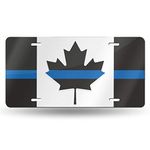 Thin Blue Line Canada Flag Police Metal License Plate Vanity Car Plate 6" X 12"