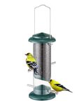 iBorn Metal Bird Feeder Nyger Niger Seed Feeder for Finch Goldfinch Thistle Seed Wild Bird Feeder Hanging Metal 8 Inch Green