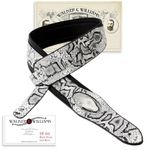 Walker & Williams SF-03 White & Black Snake Pattern Guitar Strap with Snakehead