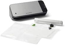 FoodSaver Select Vacuum Sealer Machine, Starter Kit with Vacuum Seal Storage 4 Bags & 1 Roll, Stainless Steel - VS2120