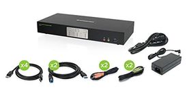 IOGEAR 2-Port 4K Dual View DisplayPort KVMP with USB 3.0 Hub and Audio w/Full Set of Cables (GCS1942 TAA Compliant)