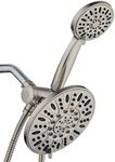 AquaDance 4228 Brushed Nickel 7" Premium High Pressure 3-Way Rainfall Combo for The Best of Both Worlds-Enjoy Luxurious Rain 6-Setting Hand Held Shower Separately or Together Showerhead,