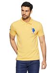 U.S. POLO ASSN. Men's Solid Regular Polo Shirt (USTSHC0061_Yellow XL)