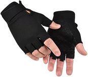 SUJAYU Fingerless Gloves Bicycle Gloves, Tactical Gloves Airsoft Gloves Training Gloves Fishing Gloves, Biking Gloves Men & Women (Black, X-Large)