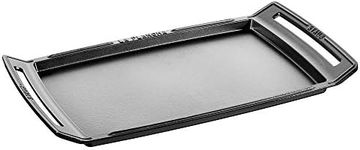 Staub Cast Iron 18.5 x 9.8-inch Plancha/Double Burner Griddle, Made in France, Graphite