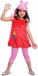 Peppa Pig Costume for Girls, Deluxe Official Nick Jr Character Jumpsuit Dress and Laplander Peppa Hat, Toddler Size Small (2T)