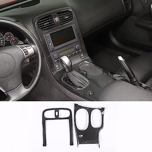Qiosreui Central Control Gear Shift Panel Trim Cover for Corvette C6 Z06 ZR1 GrandSport 2005-2013, Central Control Panel Wrap Cover Kit, Anti-Scratch Panel Protector Frame Cover, Dry Carbon Fiber1