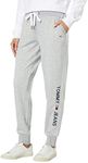 Tommy Hilfiger Women's Women's Jogger Sweatpants, Stone Grey Heather, L UK