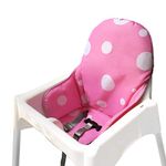 ZARPMA Seat Covers Cushion for Ikea Antilop Highchair,Washable Foldable Baby Highchair Cushion Cotton Padded Insert for Ikea Child Chair (Pink)