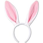 Beistle 40760 Easter Bunny Soft Ears Headband-1 Pc Touch, Cardboard, Pink/White