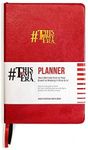 A5 Daily Planner & Journal: Durable Smart Goal System Tracker with Inspirational Quotes, Weekly & Monthly Goal Planners, 90 Day Time Management Journals & Diary Notebook (1 Pack, Red)