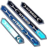 FEOYDS Stainless Door Sill Protector Kick Plate Entry Guard Kit for Toyota RAV4 Grand Highlander Corolla Cross Venza Harrier Hybrid 2023 Accessory (Blue Hybrid Text), RAV4 Door Protector