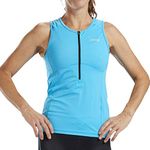 Zoot Women's Core Tri Tank - Performance Triathlon Top with Mesh Panels and 3 Pockets (Cascade, Medium)