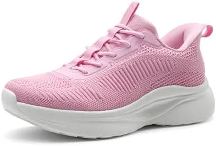 NORTIV 8 Women's Slip on Walking Shoes Tennis Lightweight Gym Sneakers ActiveFlow Workout Breathable Hands-Free Cross Trainer Comfortable Fashion Sneakers,Size 6,Pink,SNWS2413W