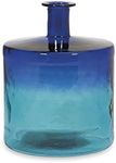 Imax IMX Luzon Short Oversized Recycled Glass Vase, Blue