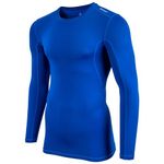 CHAMPRO Long Sleeve Compression Shirt - Polyester/Spandex, Adult Small, Royal