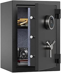 RPNB Deluxe Biometric Fireproof Safe Box,Digital Fingerprint Fireproof Waterproof Safe with Touch Screen,Removable Shelf and 3 Spoke Safe Handle,Home Safe for Cash Documents Jewelry,1.29 Cubic Feet