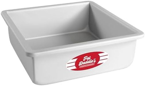 Fat Daddio's Anodized Aluminum Square Cake Pans 8 x 3 Inch Silver