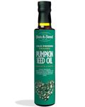 Organic Pumpkin Seed Oil (Cold Pressed) by Sun & Seed - 250ml - Made from 100% Organic Pumpkin Seeds - Great Source of Vitamin E & Omega-3 & 6 - Vegan Friendly - Unrefined Oil