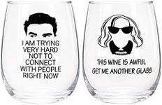 Stemless Wine Glasses Set of 2,Funn