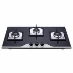 Elica Hob 3 Burner Italian Auto Ignition Gas Stove With Dual Tone Glass Top (FLEXI HCT 375 DX LOTUS BK DUAL TONE)