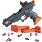 Toy Foam Blaster Pistol Toy - Soft Foam Darts for Kids with Orange Tip for 8 Years Old Boy, Ejecting Shells Magazine Dart Blaster, 2 Magazines 60 Darts