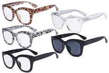 Eyekepper 5 Pack Oversized Reading Glasses - Retro Readers for Women Reading +2.50