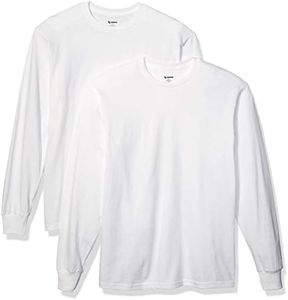 Soffe Men's Long-Sleeve Cotton T-Shirt, White (2 Pack), Small