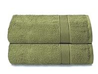 GLAMBURG Cotton 2 Pack Oversized Bath Towel Set 28x55 inches, Large Bath Towels, Ultra Absorbant Compact Quickdry & Lightweight Towel, Ideal for Gym Travel Camp Pool - Kiwi Green