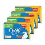 NIINE Naturally Soft Regular Sanitary Napkins for women (Pack of 4) 72 Pads