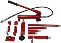 GARVEE 10 Ton Porta Power Kit, 15-pcs Hydraulic Ram Auto Body Frame Repair Kit with Blow Mold Carrying Storage Case, 20,000 lbs Capacity,Red