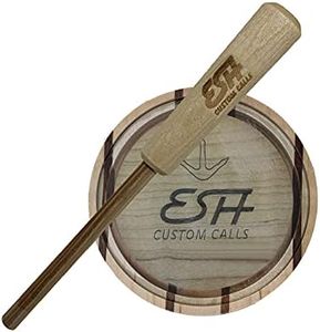 ESH Laminated Glass Turkey Pot Call with Hickory Striker for Hunting - Turkey Caller with Realistic Wild Turkey Sounds, Premium Hunting Accessories - Gobbler Turkey Bait