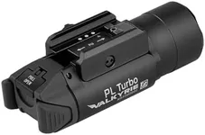 OLIGHT PL Turbo Weaponlight, 800-Lumen 515 Meters Long-Range Tactical Flashlight, 66,300 High Candela Compact Rail-Mounted Light with Strobe Function and Rail Locating Keys, Fits Picatinny and GL Rail