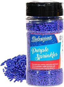 Bakerpan Purple Jimmies Sprinkles - 6 Ounces Purple Sprinkles for Cake Decorating - Edible Sprinkles for Cupcakes, Ice Cream, Cake Decorations (Made in USA)