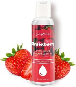 YOSPOSS Strawberry Flavored Water Based Lubricant for Women, 4 fl.oz Natural Personal Lube for Massage, Long-Lasting Non-Sticky Slippery Edible Lube for Men Women Couples Oral Sex