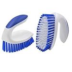 Heavy Duty Scrub Brush Pack of 2, Cleaning Brush with Comfortable Grip for Bathroom,Shower,Carpet,Sink Cleaning