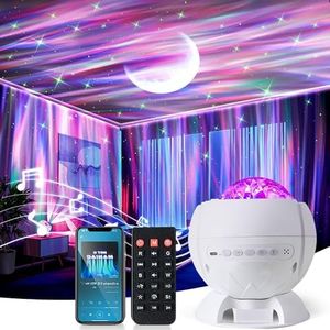 Anyuainiya Galaxy Projector for Bedroom, Aurora Northern Lights Projector with Music Speaker, White Noise Night Light Galaxy Projector for Home Decor Bedroom, Gifts for Kids, Adults