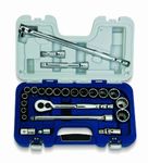 Williams 50619 1/2-Inch Drive Metric Basic Tool Set, 25-Piece with Rugged Case, 12-Point