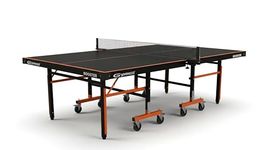 GYMNCO BoosterTable Tennis Table with Levellers Top 19 mm (E-1 Grade TT Table with 2 TT Racket, Cover & Balls)(19 MM New Booster) (Black)