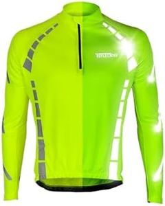 ReflecToes Reflective Cycling Jersey Full Sleeve for Men & Women – Breathable Bike Shirt with Pockets and Reflective Trim (US, Alpha, Medium, Regular, Regular)