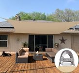 Coarbor 24' x 24' Sun Shade Sail Wire Rope Hemmed All Edges Super Heavy Duty Strong Double Stitched Seam Sunshade Sails for Outdoor Patio Deck Yard Garden Sand