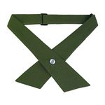 uxcell Men's Adjustable School Uniform Solid Color Button Neck Criss-Cross Bowtie Army Green One Size