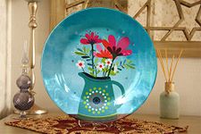 JIKRAA® Amazing Art Ceramic Decorative Wall Plate/Table Top Plate with Stand and Hook for Hotel, Cafe, Home and Office - Design 3 (10 inch)