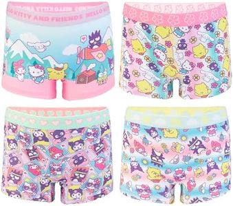 Hello Kitty Girls' 100% Combed Cotton Underwear Panties and Exclusive 2/3T, 4T, 4, 6 and 8, 4-Pack Boyshort