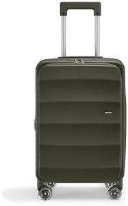 4mytu 20'' Carry-On Luggage, Lightweight PC Hardshell Suitcase with 360° Spinner Wheels, TSA Lock, Slim Handle Fits Sleeve Bags, AspenGreen