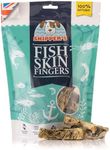 SKIPPER'S Fish Skin Jerky Fingers 250gm - Gently Air Dried, Good for Teeth & Digestion, Remove Plaque & Tartar, Essential Omega 3 Oils, 100% Natural, Healthy, Low Fat & Grain Free Dog Treats & Chews