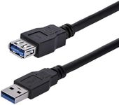 StarTech.com 1m Black SuperSpeed USB 3.0 Extension Cable A to A - Male to Female USB 3 Extension Cable Cord 1 m