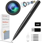 YIDOFFY 1080P Hidden Camera with 64GB, Mini Camera Pen Video Recorder with Motion Detection Security Cameras for Home, Baby Monitoring (Black)